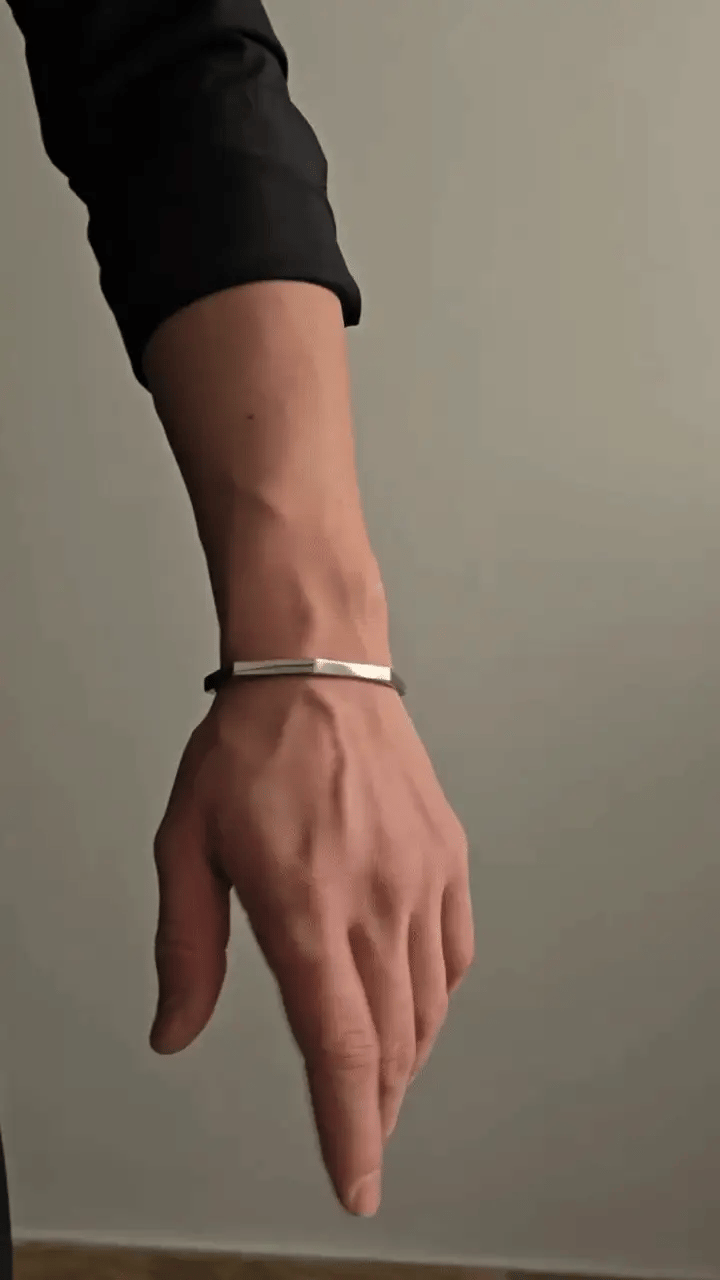 Stainless Steel Hexagon Cuff Bangle